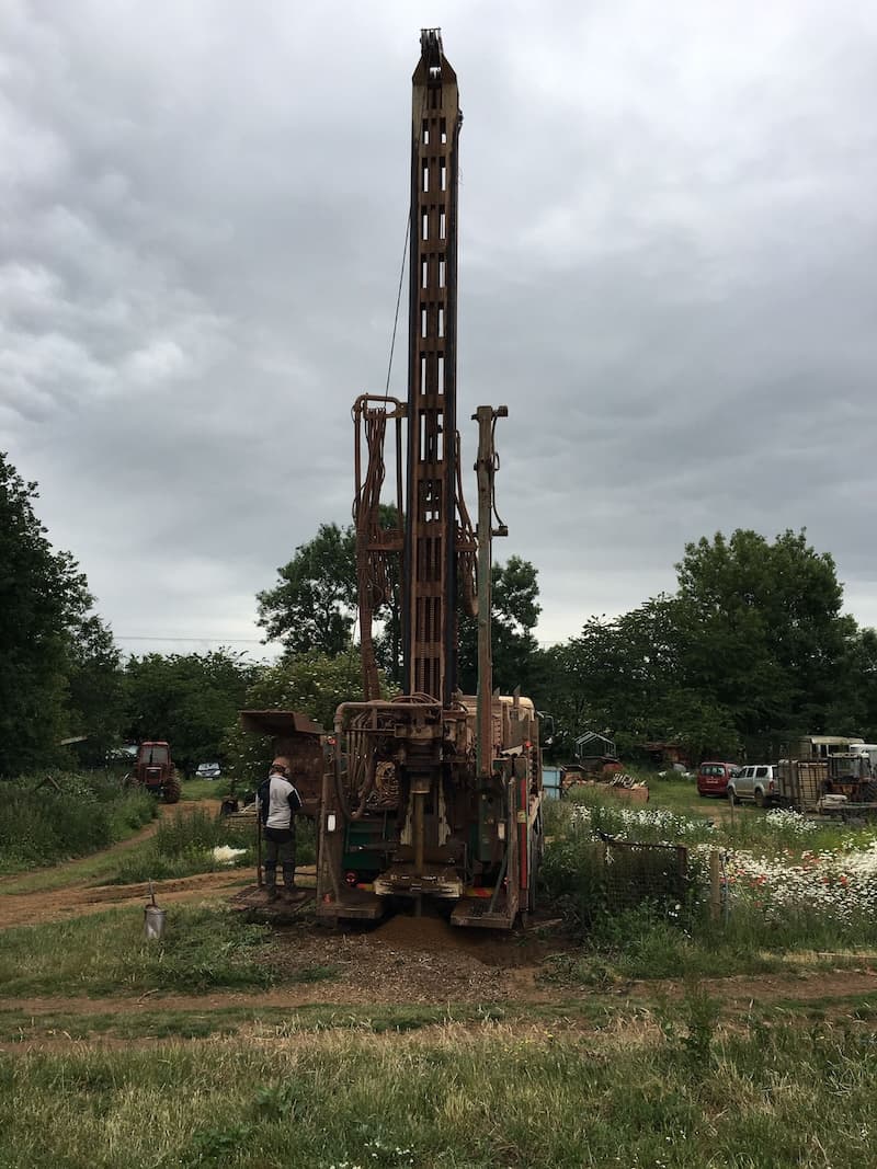 Drilling for water at Sandy Lane Farm